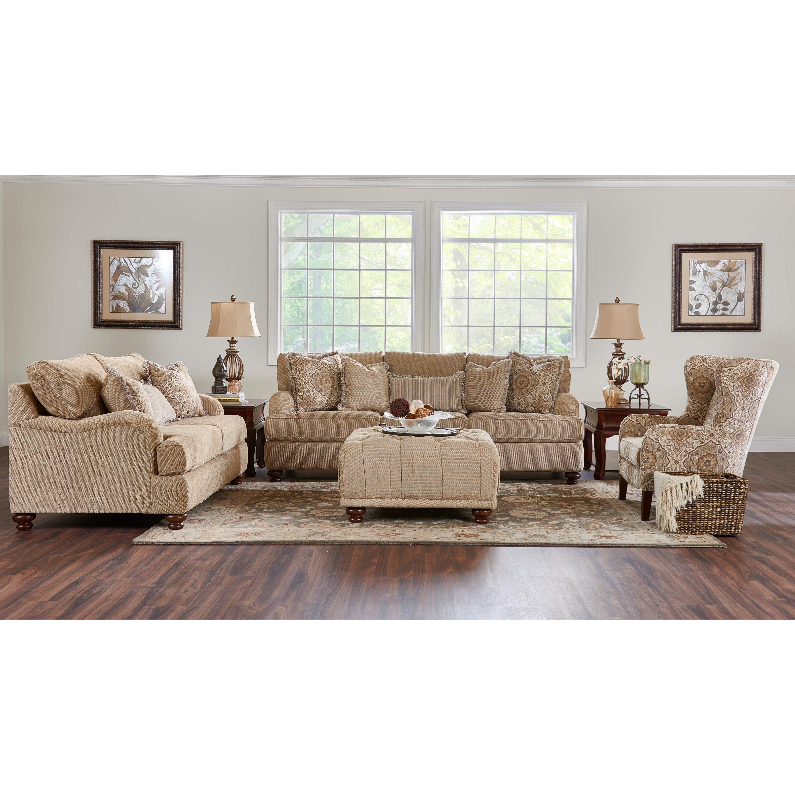 Klaussner Declan Traditional Sofa with Turned Feet Royal Furniture